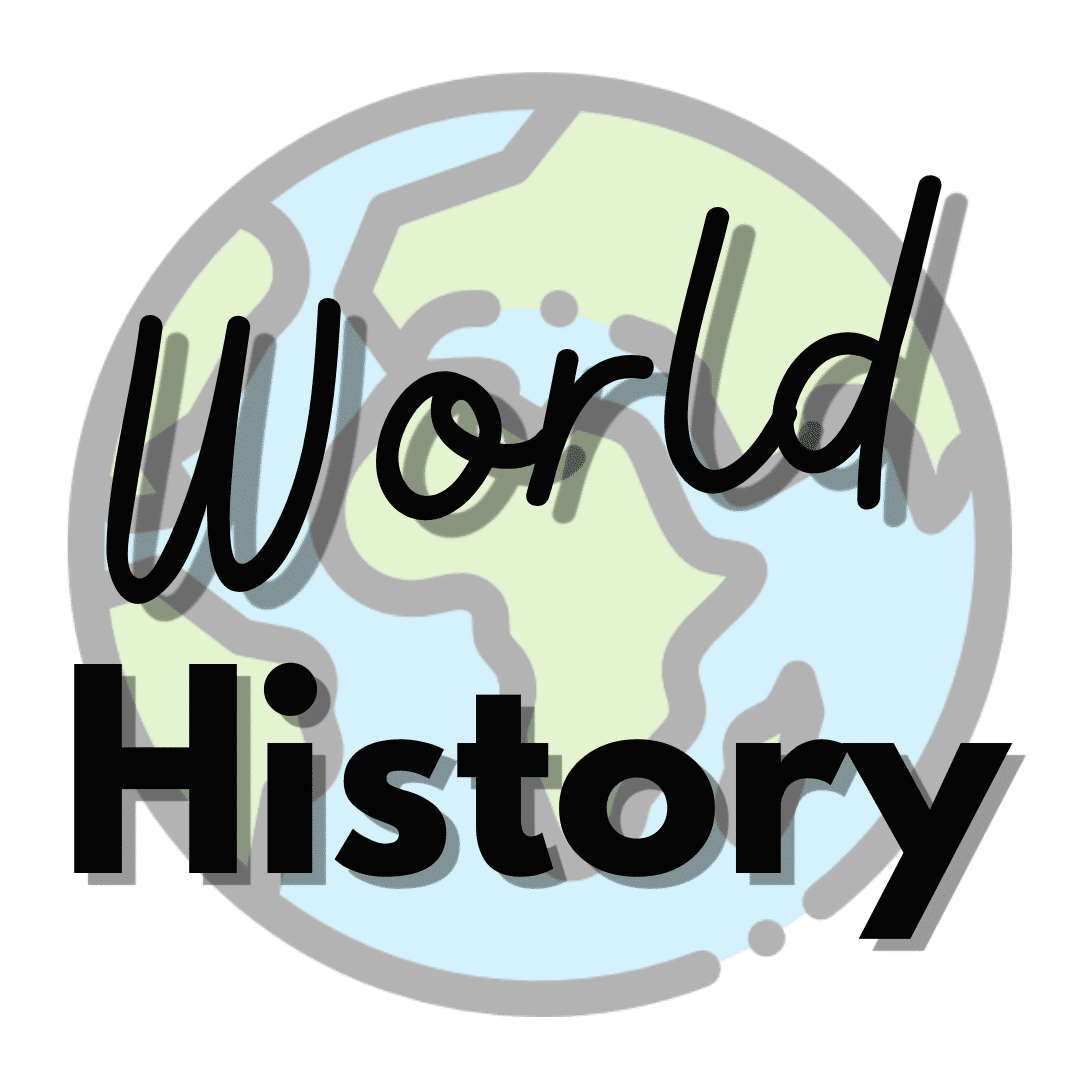 World History text appears on top of a large globe.