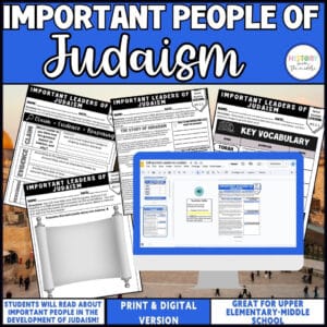 Important Leaders of Judaism – Abraham, Moses & King David – Print & Digital