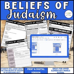 Beliefs of Judaism – Presentation, Notes & Activities – Print & Digital
