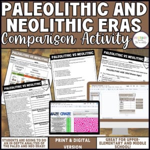 Paleolithic vs Neolithic Guided Notes – Interactive Activities – Print & Digital