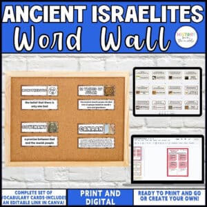 Ancient Israelites Word Wall – Vocabulary Activities, Cards & PowerPoint Game
