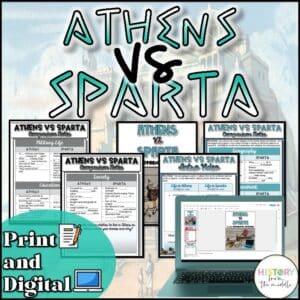 Athens vs Sparta – Ancient Greece Comparison Notes & Reading – Print & Digital