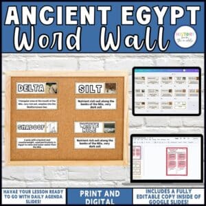 Ancient Egypt Word Wall – Vocabulary Activities, Cards & PowerPoint Game