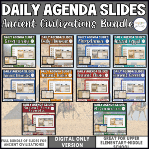 Daily Agenda Slides Ancient Civilizations Bundle Editable Google Slides Digital