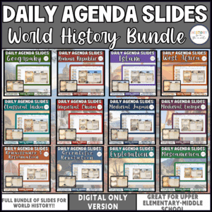 Daily Agenda Slides World History Bundle Medieval Editable Google Slides Digital