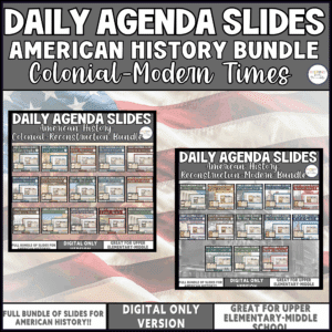 Daily Agenda Slides American History Bundle US History Google Slides Digital