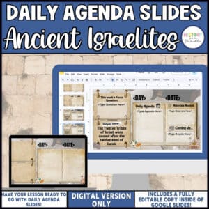 Ancient Israelites daily agenda slides, editable Google Slides for middle school social studies