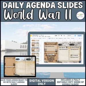 The New Deal daily agenda slides, editable Google Slides for middle school social studies